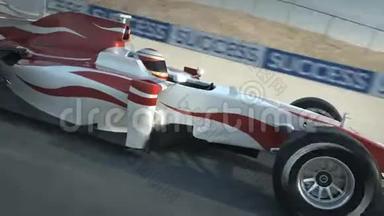 F1赛车沙漠电路通过相机